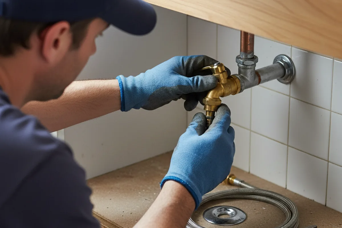 Shutoff valve and fitting work during Faucet and Fixture Repair in Normalville